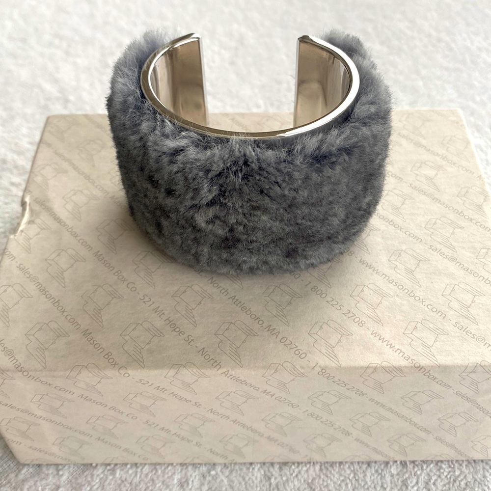 Authentic Grey Rabbit fur jewelry Cuff. CUTE!